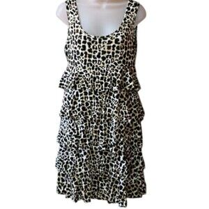 Spence Tiered Leopard Animal Print Tank Dress Medium Y2k